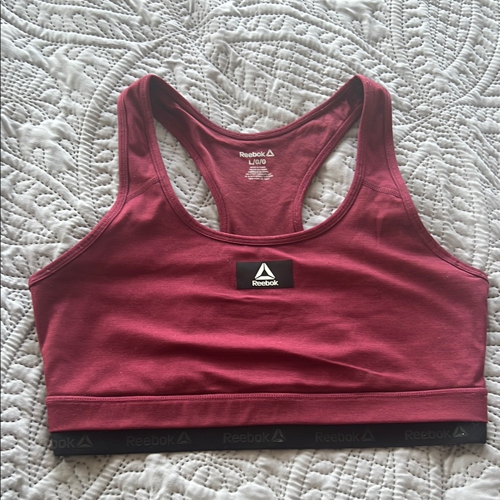 Reebok Red Racerback Sports Bra Moisture-Wicking